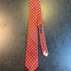 Bill Blass Red and Blue Geometric Tie